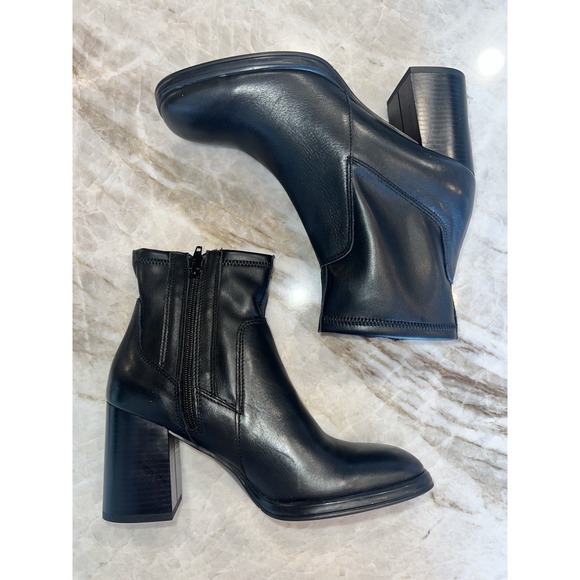 M Made In Italy Shoes - NEW Women's Italian Leather Boots Size 37 / 6.5 Made In Italy Chunky Heel
